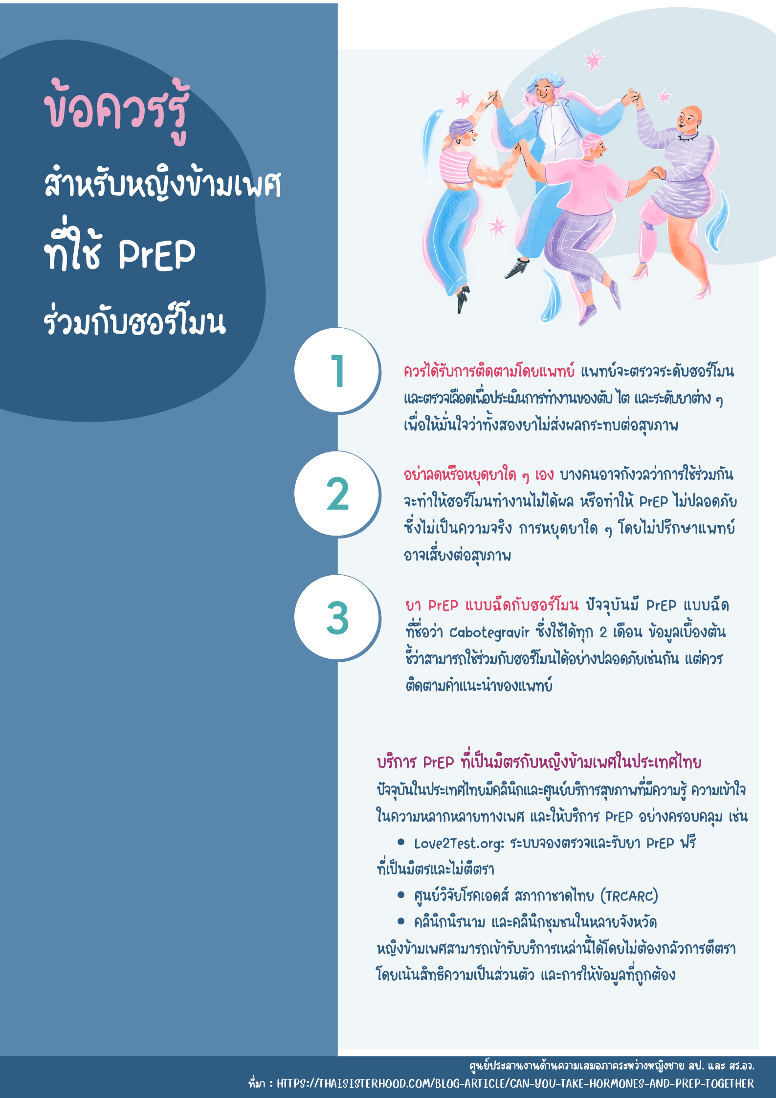 ข้อควรรู้ สำหรับหญิงข้ามเพศที่ใช้ PrEP ร่วมกับฮอร์โมน